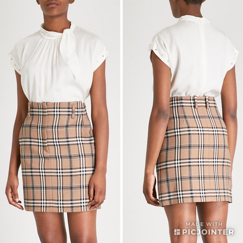 Sandro Courbe Satin Studded Back slit Top Blouse Ecru white - Picture 6 of 16